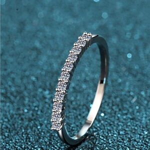 Sterling Silver Moissanite White Dainty Engagement Ring